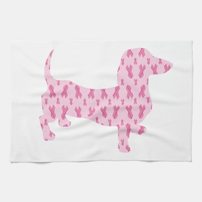 Paño De Cocina Cinta de cáncer Dachshund (Horizontal)