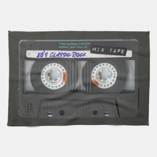 Paño De Cocina Cinta de Casete de los 80 Negra Cinta Mixta Vintag