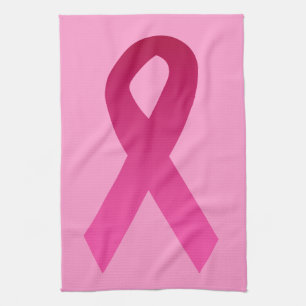 Paño De Cocina Cinta del rosa de la conciencia del cáncer de