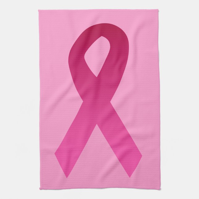 Paño De Cocina Cinta del rosa de la conciencia del cáncer de (Vertical)