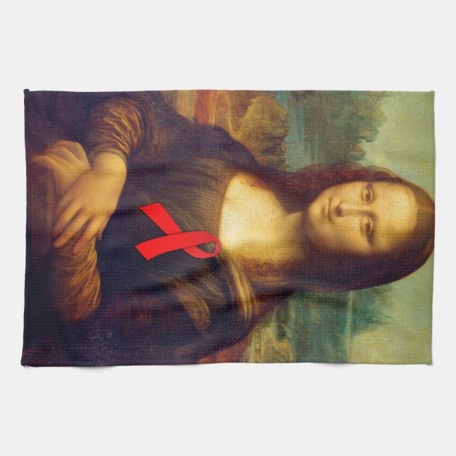 Paño De Cocina Cinta roja Mona Lisa (Horizontal)