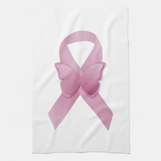Paño De Cocina Cinta rosada de la conciencia (Vertical)