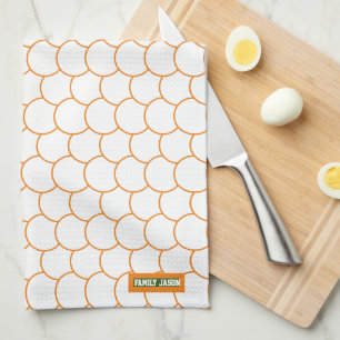 Paño De Cocina Círculo de monograma de nombre personalizado abstr