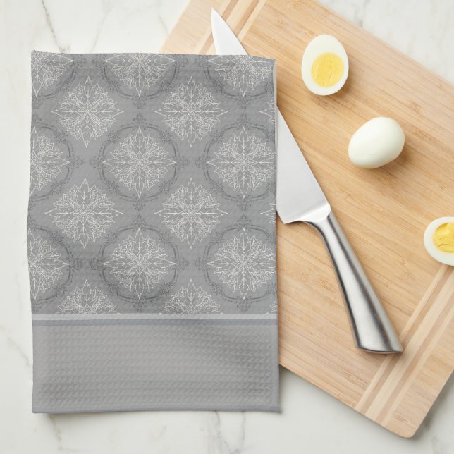Paño De Cocina Círculos de Gris (Doblado Cuarto)