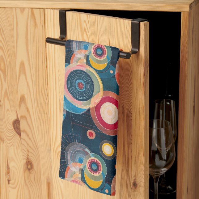 Paño De Cocina Círculos de sangre de mediados del siglo XX al est (Pliegue de tercios)