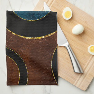 Paño De Cocina Círculos Geométricos Abstractos Oro  Purpurina de 
