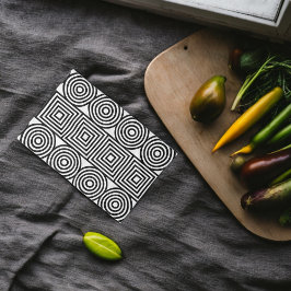 Paño De Cocina Círculos geométricos y cuadrados