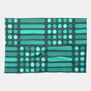 Paño De Cocina Círculos modernos de mediados de siglo Líneas Verd