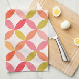 Paño De Cocina Círculos naranjas rojos modernos de mediados de si