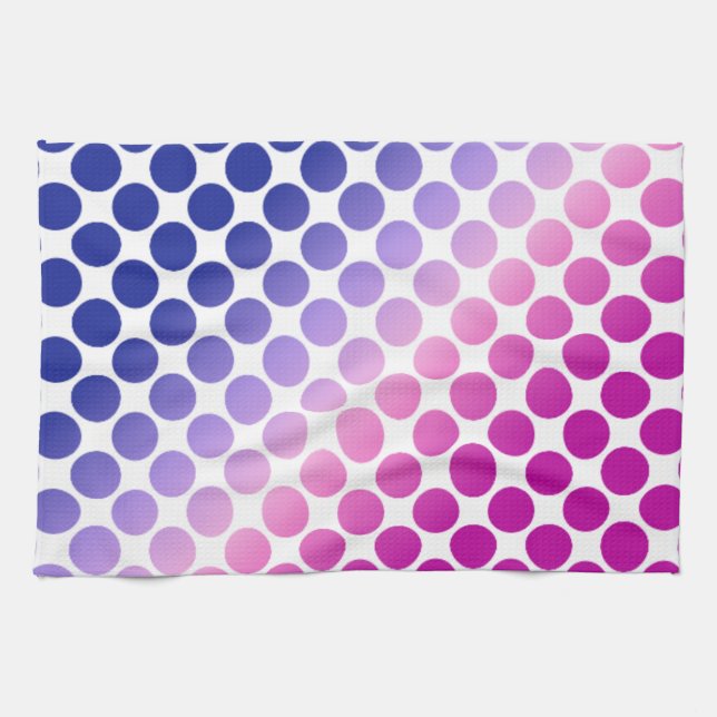 Paño De Cocina Círculos Ómbre de Rosa y Azul (Horizontal)