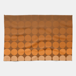 Paño De Cocina Círculos pop de sangre en naranja a los browns