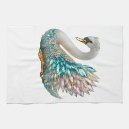 Paño De Cocina Cisne de Diamante Deslumbrante con Cristal de Oro