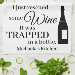 Paño De Cocina Cita cómica de vino