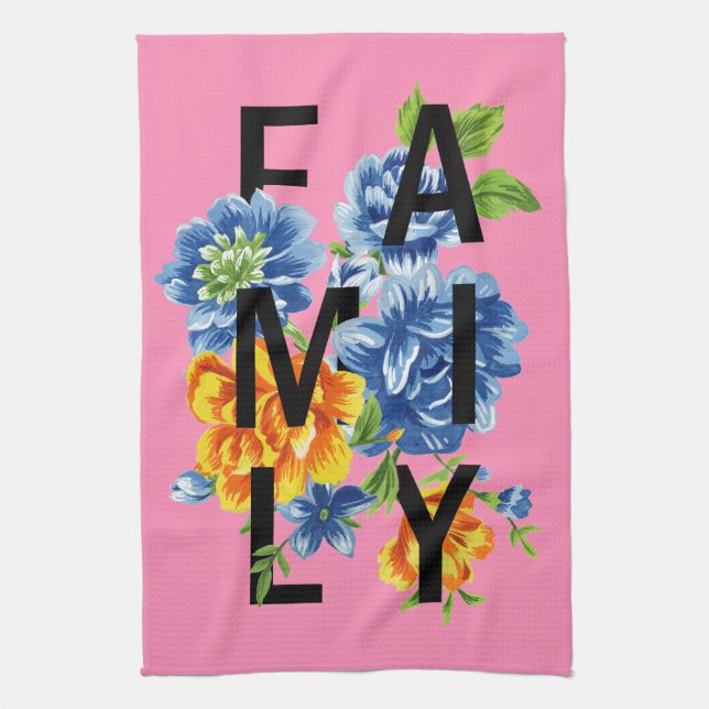 Paño De Cocina Cita de familia floral (Vertical)