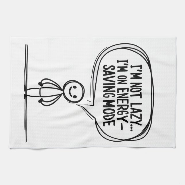 Paño De Cocina Cita de figura de palo sarcástico - Ahorro de ener (Horizontal)