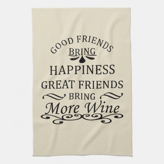 Paño De Cocina cita de vinos divertidos para los amigos (Vertical)