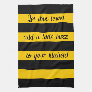 Paño De Cocina Cita divertida Abejas Clásica Bumble Bee Stripes