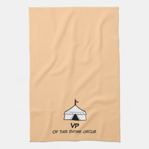 Paño De Cocina Cita divertida de Peach y White Circus