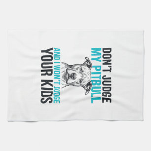 Paño De Cocina Cita divertida de Pitbull Grabado vintage Diseño d