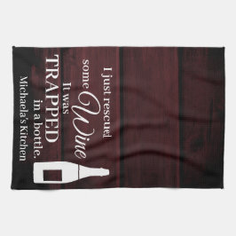 Paño De Cocina Cita divertida de Wine diciendo rescatada de botel