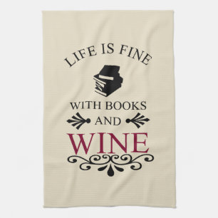 Paño De Cocina cita divertida para libros y amantes del vino