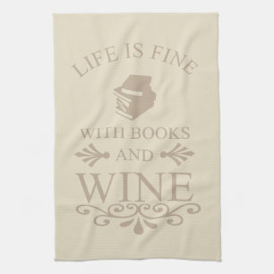 Paño De Cocina cita divertida para libros y amantes del vino