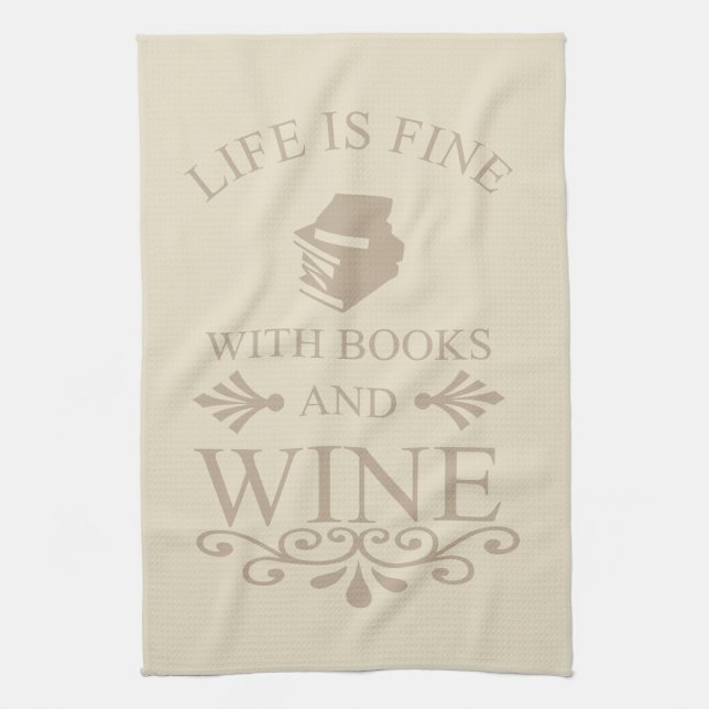 Paño De Cocina cita divertida para libros y amantes del vino (Vertical)