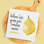 Paño De Cocina Cita moderna divertida de limón amarillo<br><div class="desc">Cita moderna divertida de limón amarillo</div>
