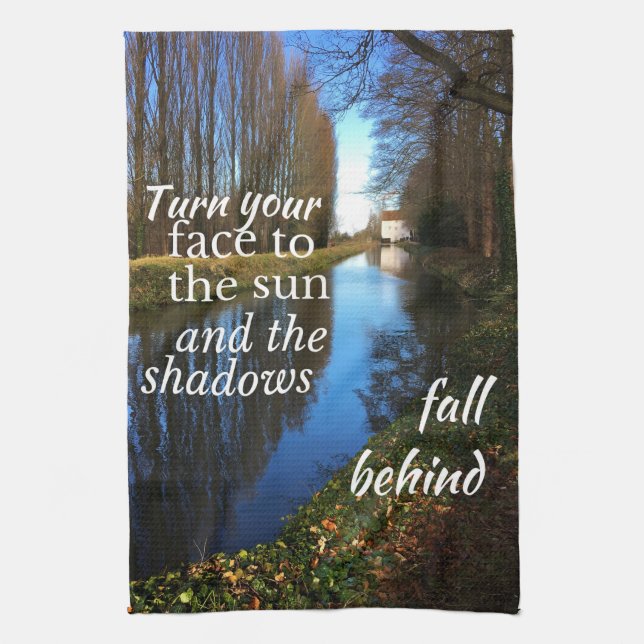 Paño De Cocina Cita motivacional: Gira tu cara al sol... (Vertical)