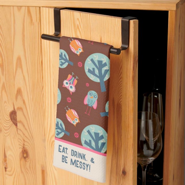 Paño De Cocina Cita o nombre personalizado del patrón de búhos gr (Subido por el creador)