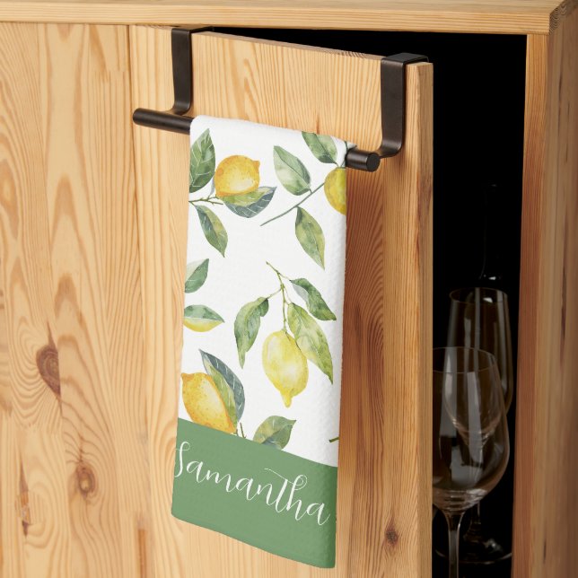 Paño De Cocina Citrus limón personalizado (Pliegue de tercios)