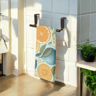 Paño De Cocina Citrus Vibrant Lemon & Naranja Watercolor Floral