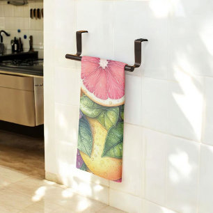 Paño De Cocina Citrus Vibrant Lemon & Naranja Watercolor Floral
