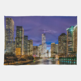 Paño De Cocina city of chicago with the magnificent river