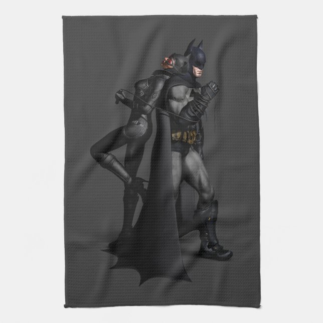 Paño De Cocina Ciudad Batman Arkham | Batman y Catwoman (Vertical)