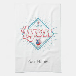 Paño De Cocina Ciudad de Lyon Francia retro rooster recuerdo vint