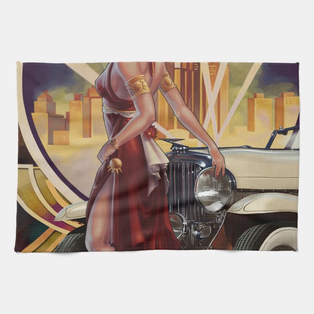 Paño De Cocina Ciudad del motor de Detroit, Michigan el | (Horizontal)