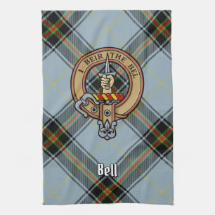 Paño De Cocina Clan Bell Escudo sobre Tartán