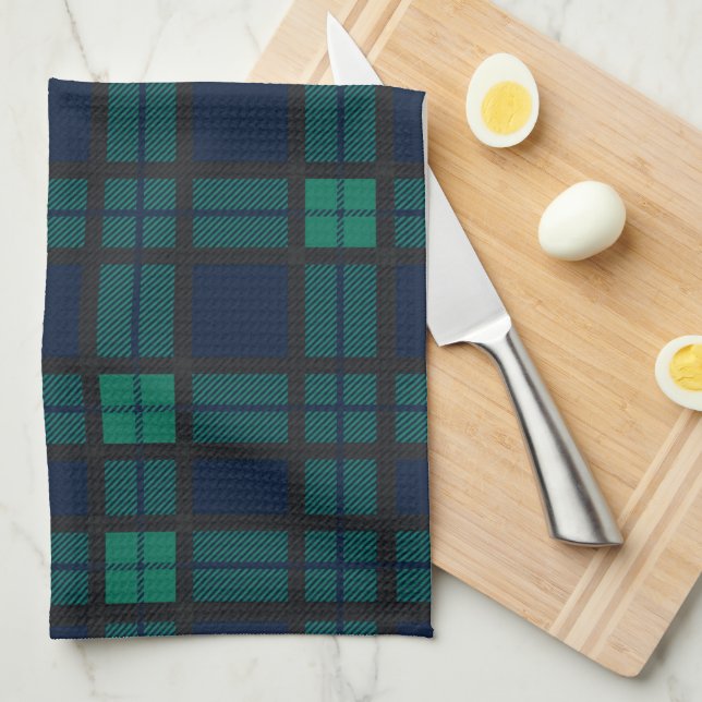 Paño De Cocina Clan Black Watch Plased Blue Green Check Tartán (Doblado Cuarto)
