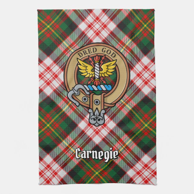 Paño De Cocina Clan Carnegie Escudo por Vestir Tartán (Vertical)