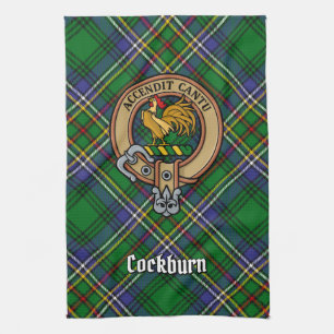 Paño De Cocina Clan Cockburn Escudo sobre Tartán