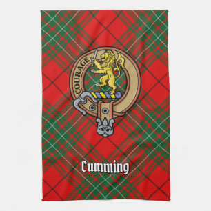 Paño De Cocina Clan Cumming Escudo sobre Tartán