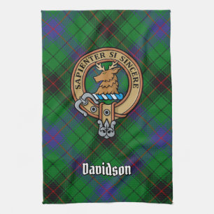 Paño De Cocina Clan Davidson Escudo sobre Tartán