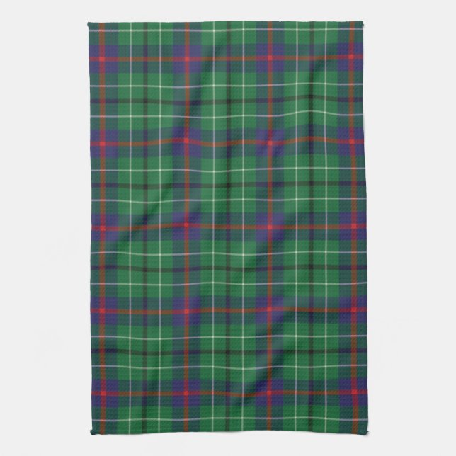 Paño De Cocina Clan de plástico Duncan Tartan Patrón Verde Negro (Vertical)