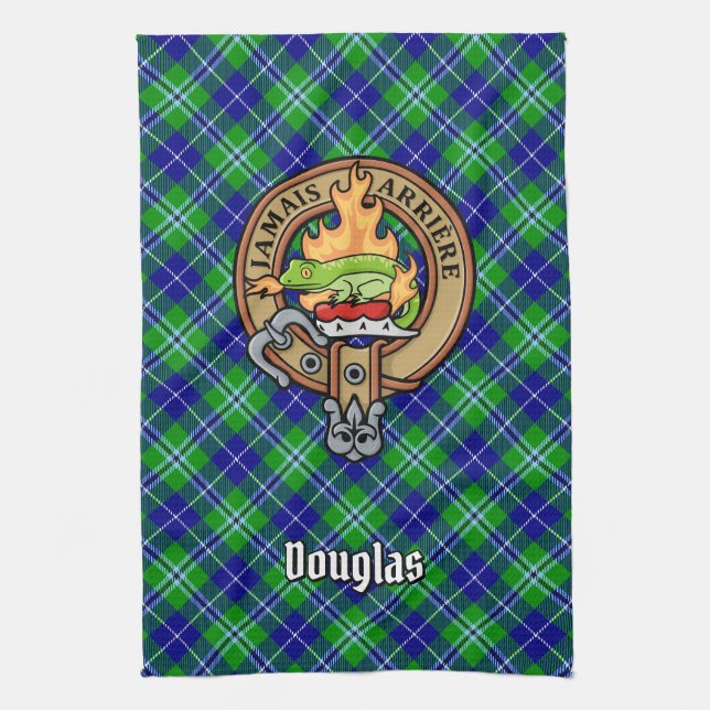 Paño De Cocina Clan Douglas Escudo por Tartán (Vertical)