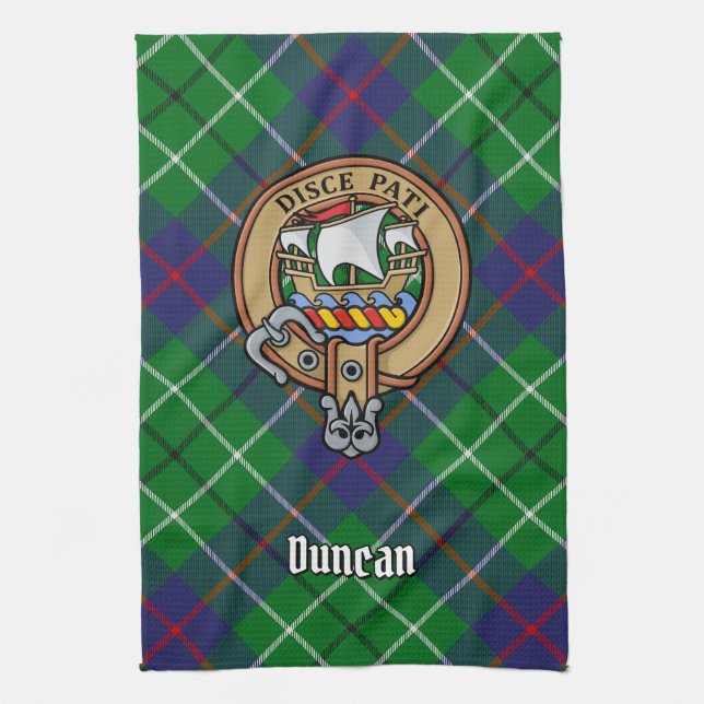 Paño De Cocina Clan Duncan Crest over Tartan (Vertical)