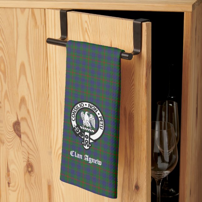 Paño De Cocina Clan escocés Agnew Tartan Escudo (Pliegue de tercios)