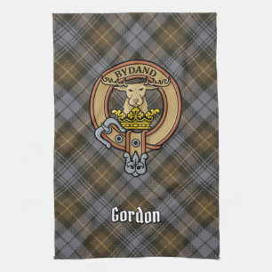 Paño De Cocina Clan Gordon Escudo sobre el tartán erosionado