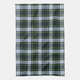 Paño De Cocina Clan Gordon Plaid Tartan Green White Check