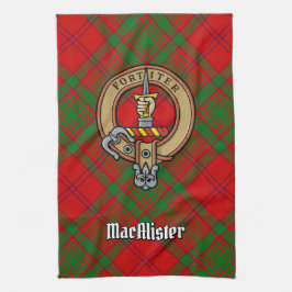 Paño De Cocina Clan MacAlister Escudo sobre Glenbarr Tartán
